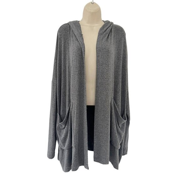 Young Fabulous & Broke Woman's Sz S Ottawa Gray Hooded Open Cardigan Sweater - Picture 2 of 8